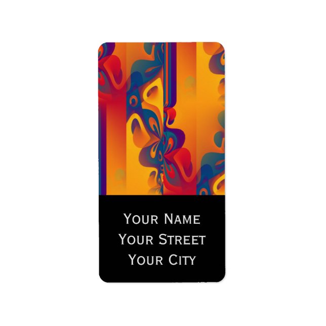 Étiquette Conception graphique transparente - jaune rouge I (Devant)