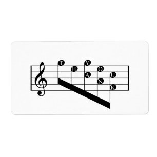 Étiquette Conception musicale de notes de Merci de clef