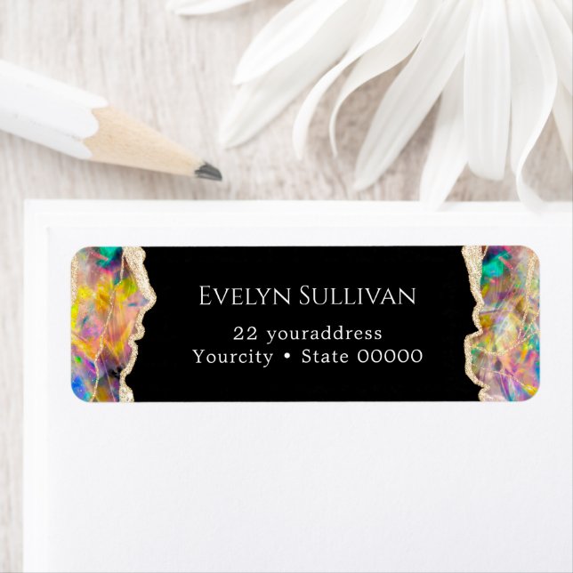 Étiquette Conception optique sur l'étiquette d'adresse de re (En situation)