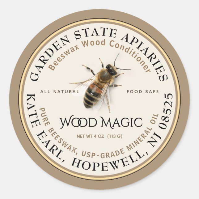 Étiquette Conditionneur en bois de cire d'abeille  (Devant)