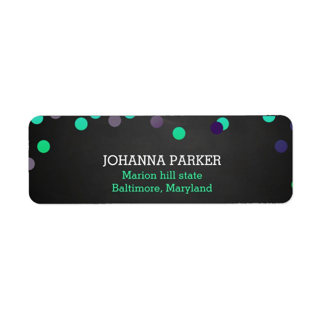 Étiquette Confetti coloré Pois Rustic Chalkboard (Devant)