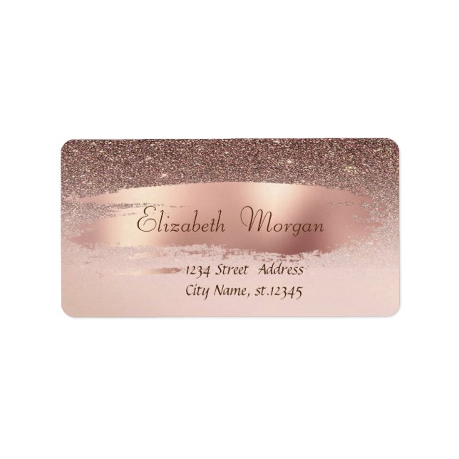 Étiquette Confetti moderne, Pinceau, Parties scintillant Bro (Devant)