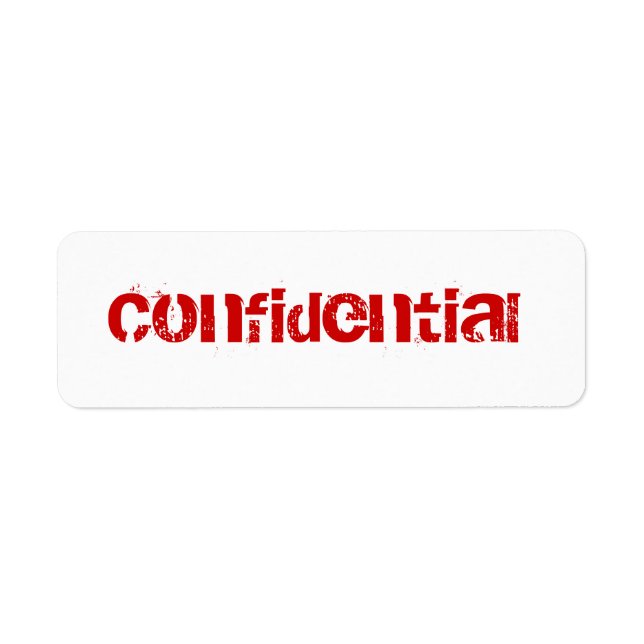 Étiquette confidentiel (Devant)