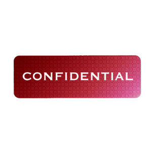 Étiquette CONFIDENTIEL de motif rouge de gradient