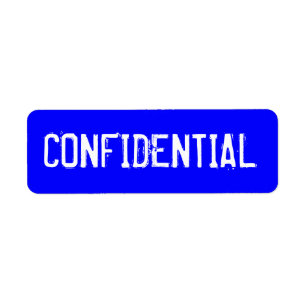 Étiquette CONFIDENTIEL en texte blanc sur l'arrière - plan