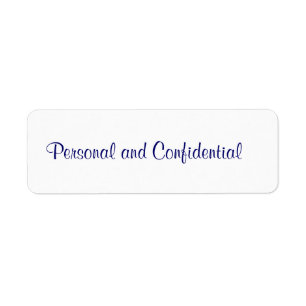 Étiquette confidentiel personnel