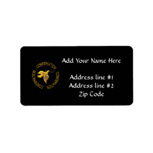 Étiquette Confirmation en or et Holy Spirit