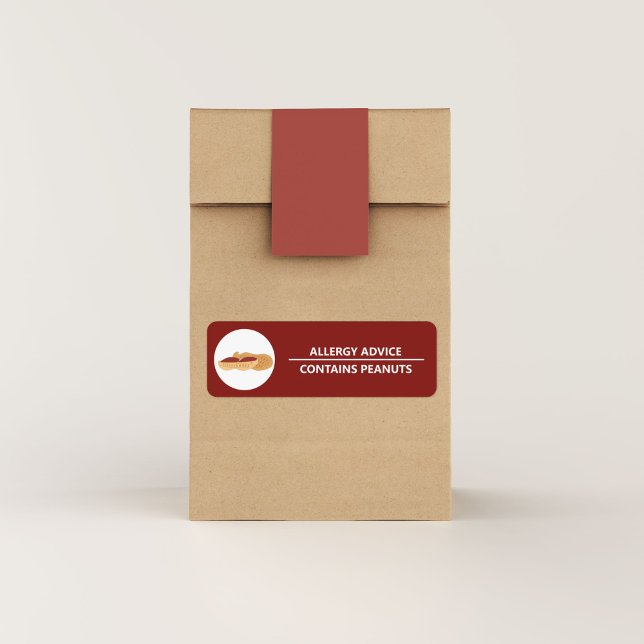 Étiquette Conseils sur l'allergie - Contient un autocollant  (Allergy Advice - Contains Peanuts Sticker)
