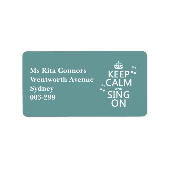 Étiquette Conserver le calme et chanter - toutes les couleur (Devant)