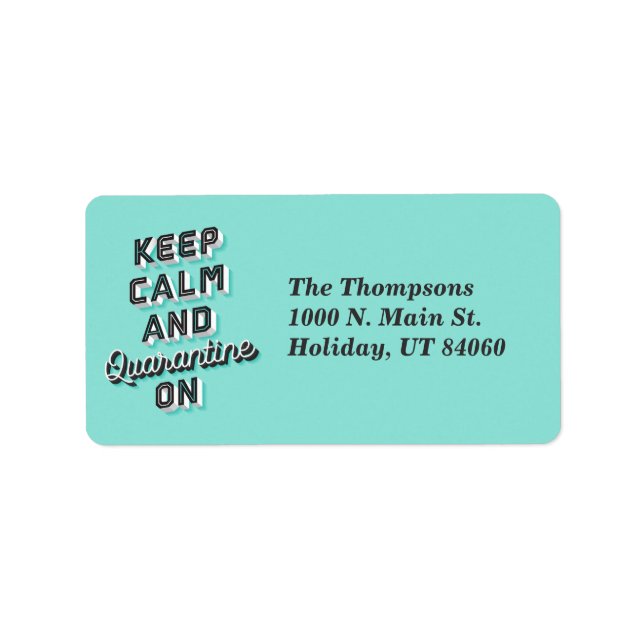 Étiquette Conserver le calme et la mise en quarantaine des É (Devant)
