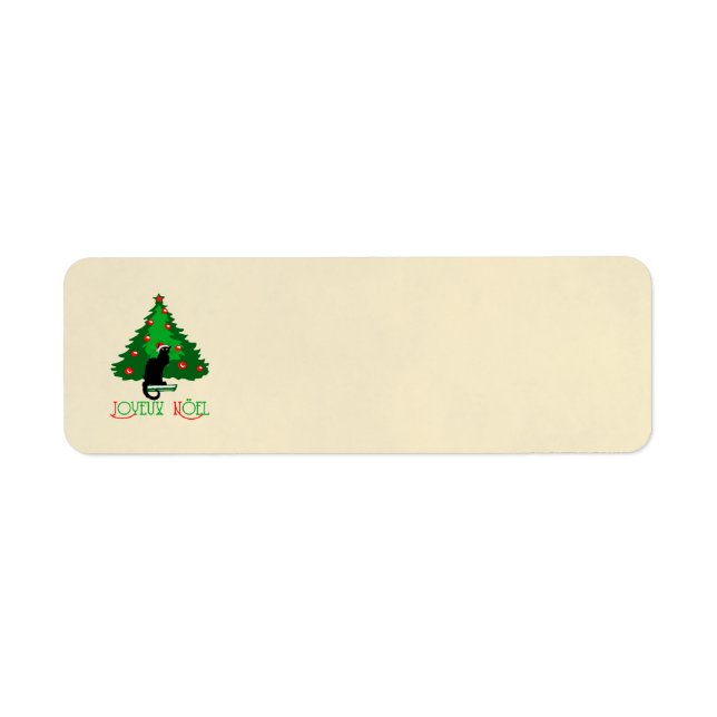 Étiquette Conversation Noir Joyeux Noel (Devant)