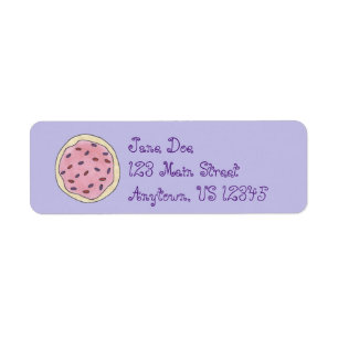 Étiquette Cookie de sucre rose congelé avec des arroseurs Ét