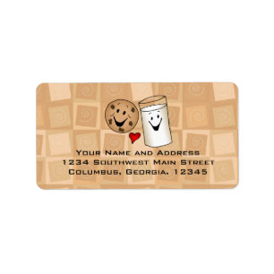 Étiquette Cookies cool et Milk Friends Cartoon Address Labe