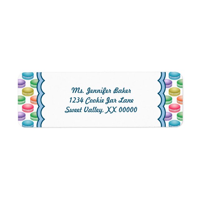 Étiquette Cookies Pop Art Macarons colorés (Devant)