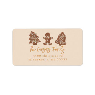 Étiquette Cookies vacances Adresse de retour Label Jaune