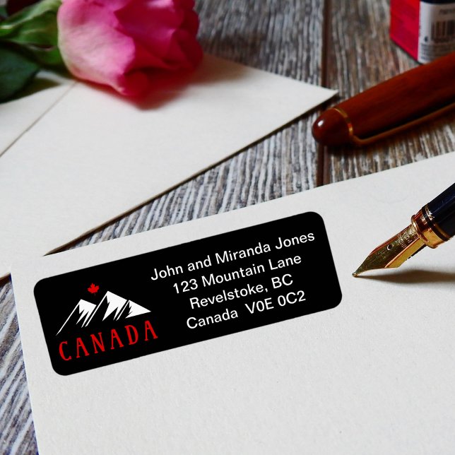 Étiquette Cool Canada Montagnes Feuille d'érable canadienne  (Créateur téléchargé)