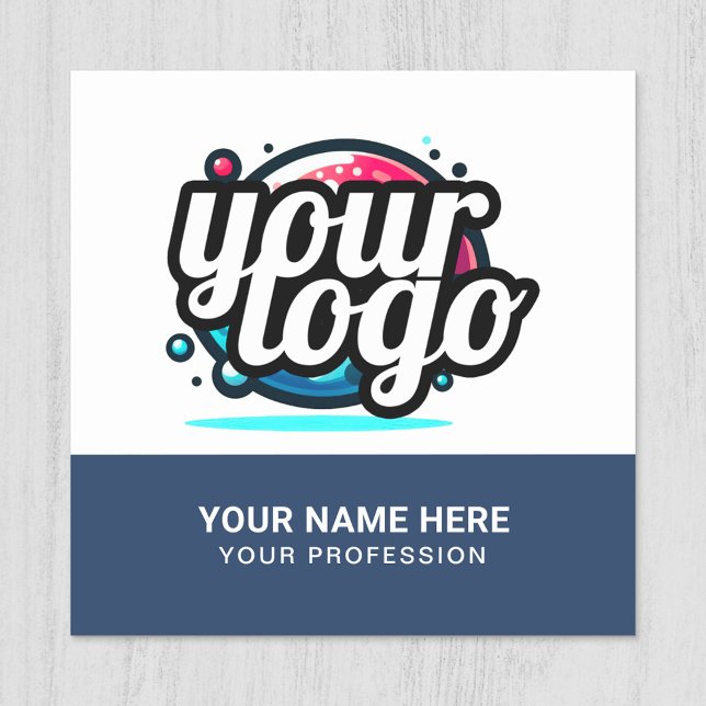 Étiquette Cool carré Nom de l'élément employé Logo (Créateur téléchargé)