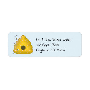 Étiquette Cool d'abeille avec la ruche d'abeille