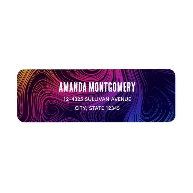 Étiquette Cool des 60 cercles Vibe et des tourbillons Motif (Devant)