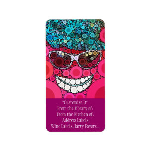 Étiquette Cool fou souriant lunettes de soleil visage Casque