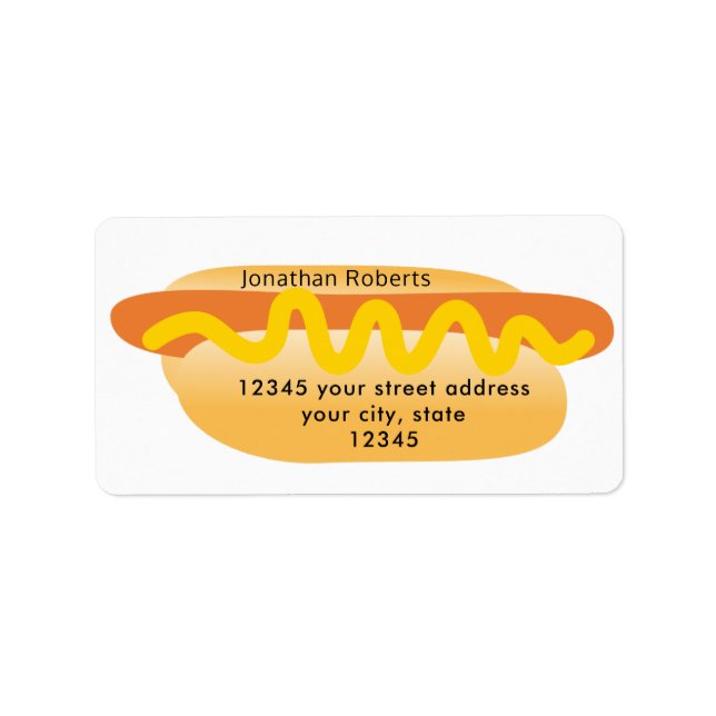 Étiquette Cool Funny Hot Dog Novelty Adresse de retour Label (Devant)