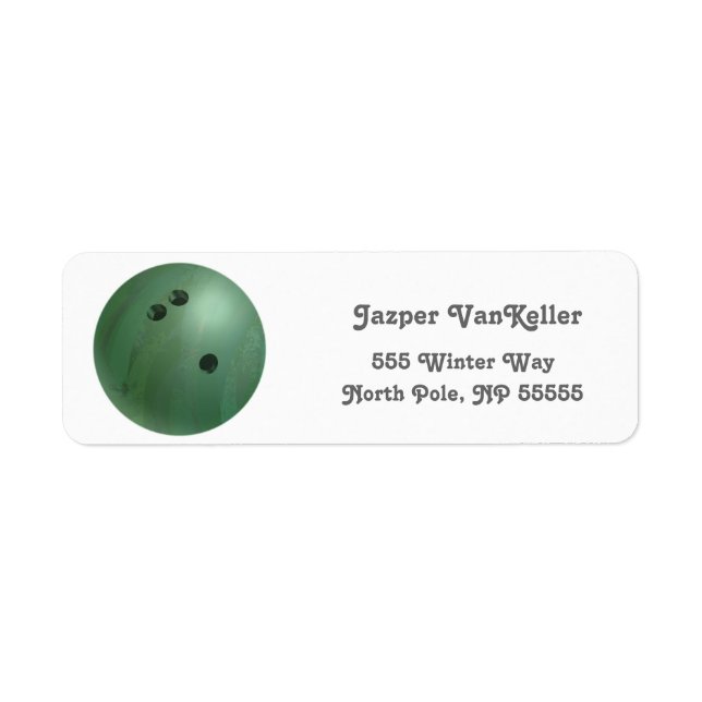 Étiquette Cool Green Bowling Ball Retourner l'adresse (Devant)