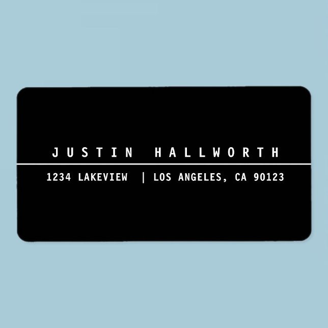 Étiquette Cool minimaliste noir et blanc (Créateur téléchargé)