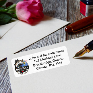 Étiquette Cool Muskoka Canada Pêche en plein air Crest