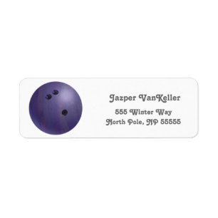 Étiquette Cool Purple Bowling Ball Adresse de retour Étiquet