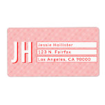 Étiquette Cool Red and White Stripes Return Address Labels<br><div class="desc">Cool red and white labels monogrammed with your initials and return address.</div>