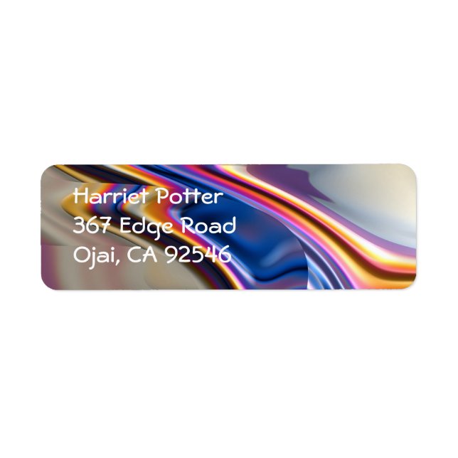 Étiquette Cool rose violet Abstrait Fractal Art (Devant)