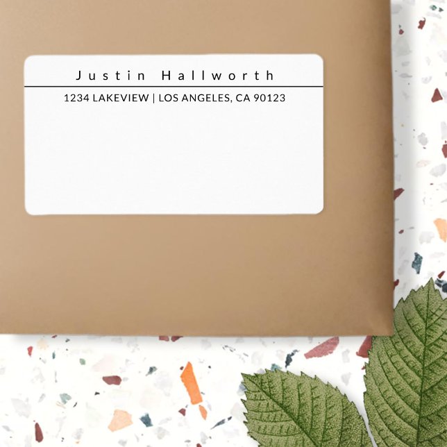 Étiquette Cool Simple Plain Minimalist Black & White (Créateur téléchargé)