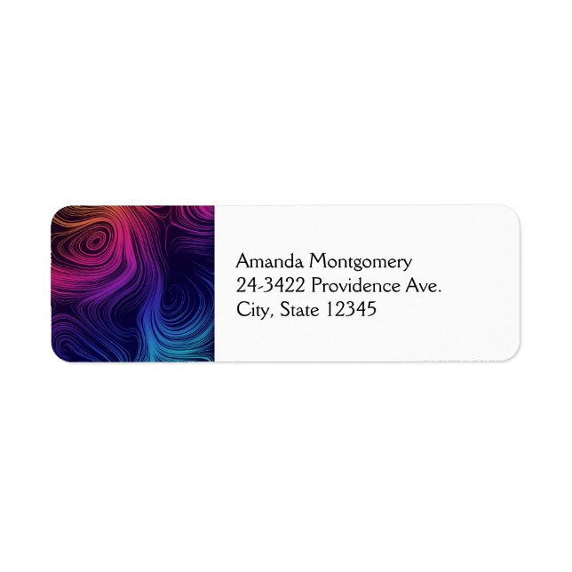 Étiquette Cool super Abstrait des tourbillons et cercles (Devant)