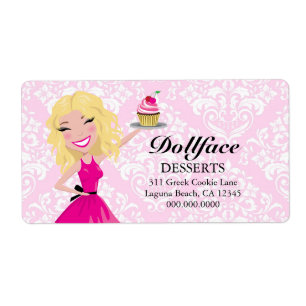 Étiquette Copie rose de damassé de Blondie de 311 desserts