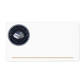 Étiquette Copie signée, pile de livres