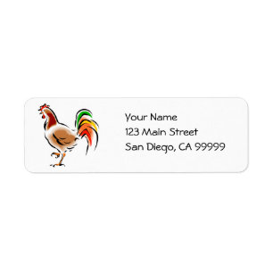 Étiquette Coq coloré