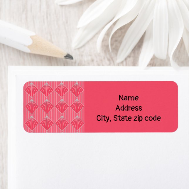 Étiquette Coques de palourdes Art Déco  (En situation)