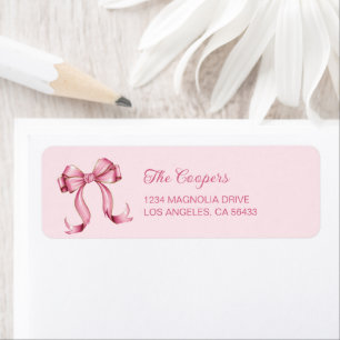 Étiquette Coquette Pink Bow Adresse de retour