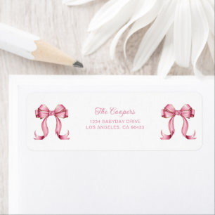 Étiquette Coquette Pink Bows Adresse de retour