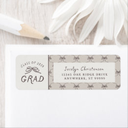 Étiquette Coquette Whimsical Bows Class of 2026 Graduation