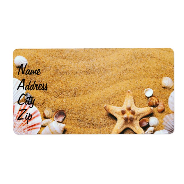 Étiquette Coquilles sur la plage (Devant)