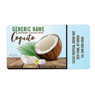 Étiquette Coquito Coconut Fruit tropical