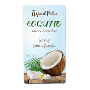 Étiquette Coquito Coconut Tropical