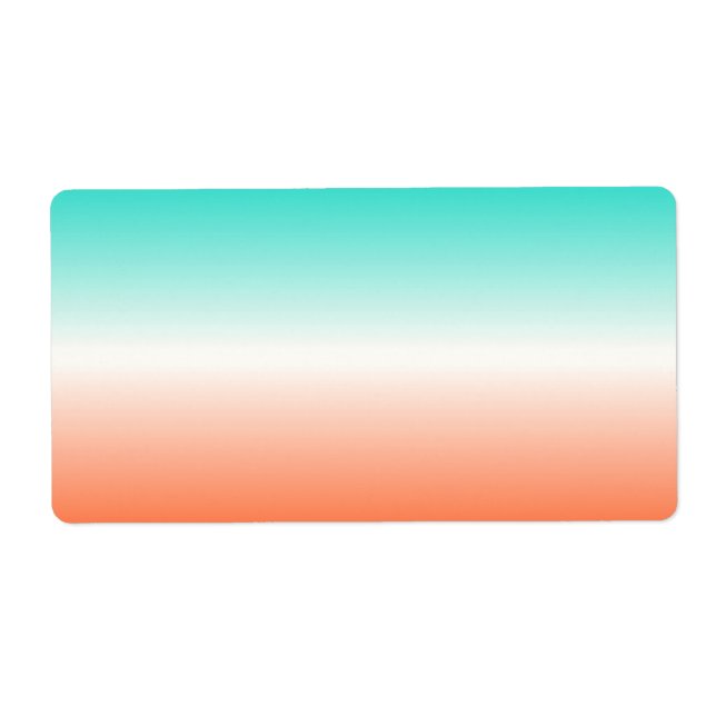 Étiquette Corail Blanc Turquoise Ombre (Devant)