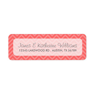 Étiquette Coral Chevron Stripes Mariage moderne