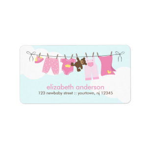 Étiquette Corde à  linge de bébé {rose}