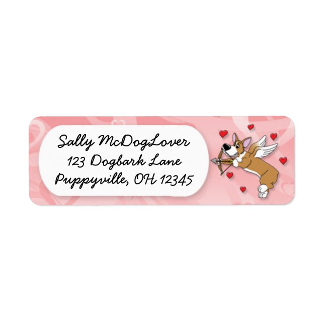 Étiquette Corgi cupide (Devant)