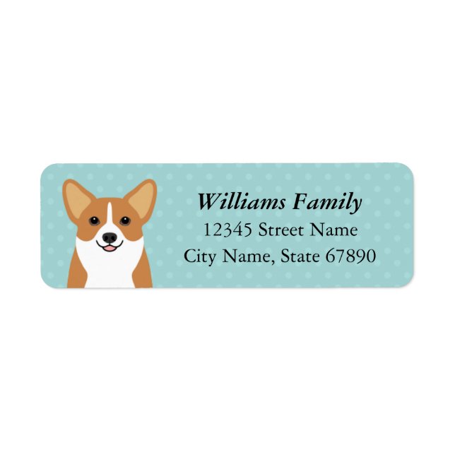 Étiquette Corgi Return Address Labels (Devant)