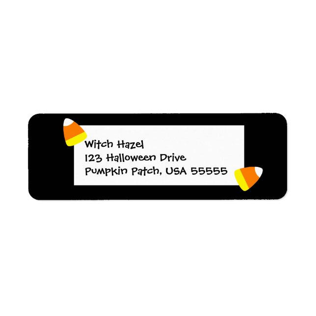Étiquette Corne de bonbons d'Halloween (Devant)
