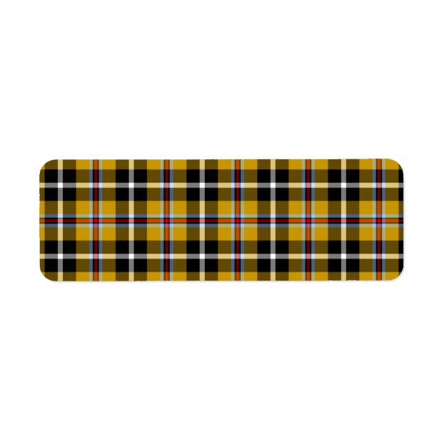Étiquette Cornouailles National Tartan Jaune et Noir Plaid (Devant)